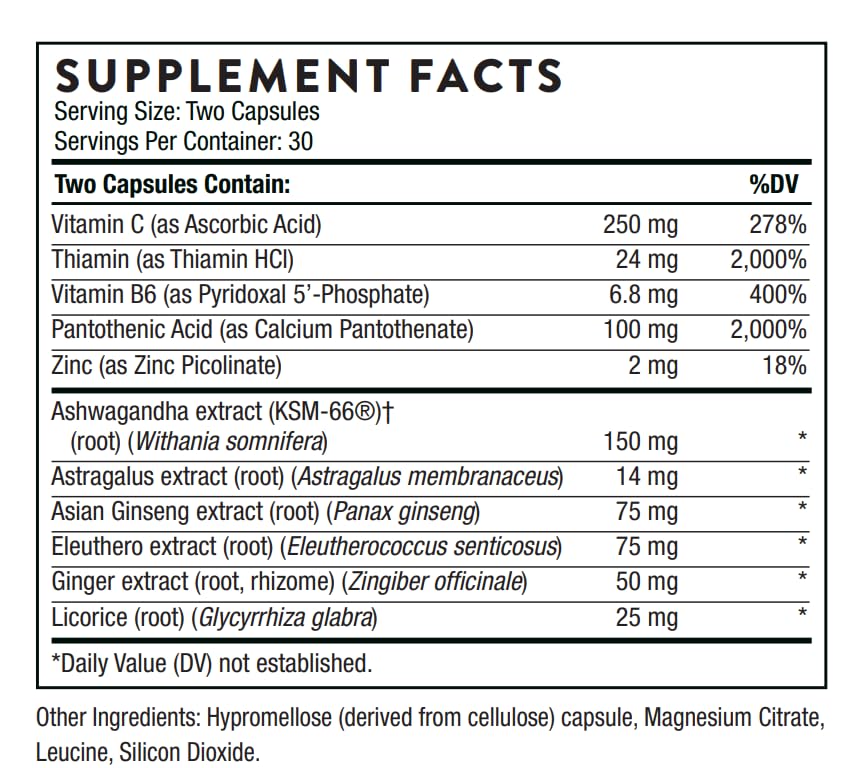 Stress Balance (Formerly Phytisone) - Adrenal Support Supplement with Vitamin C & Ashwagandha - Dairy-Free Health Support* - 60 Capsules - 30 Servings