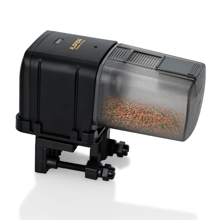 [Upgrade] WiFi Control Automatic Fish Feeder with APP Lychee Aquarium Automatic Fish Feeder, WiFi Control Auto Fish Food Dispenser for Home Office (Black)