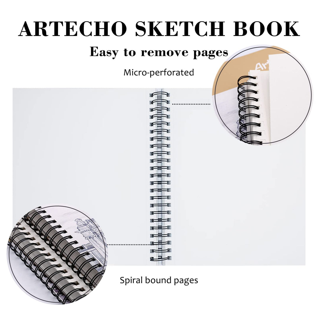 Artecho Sketch Book 9 x 12 Inch, 100 Sheets 90gsm, Pack
