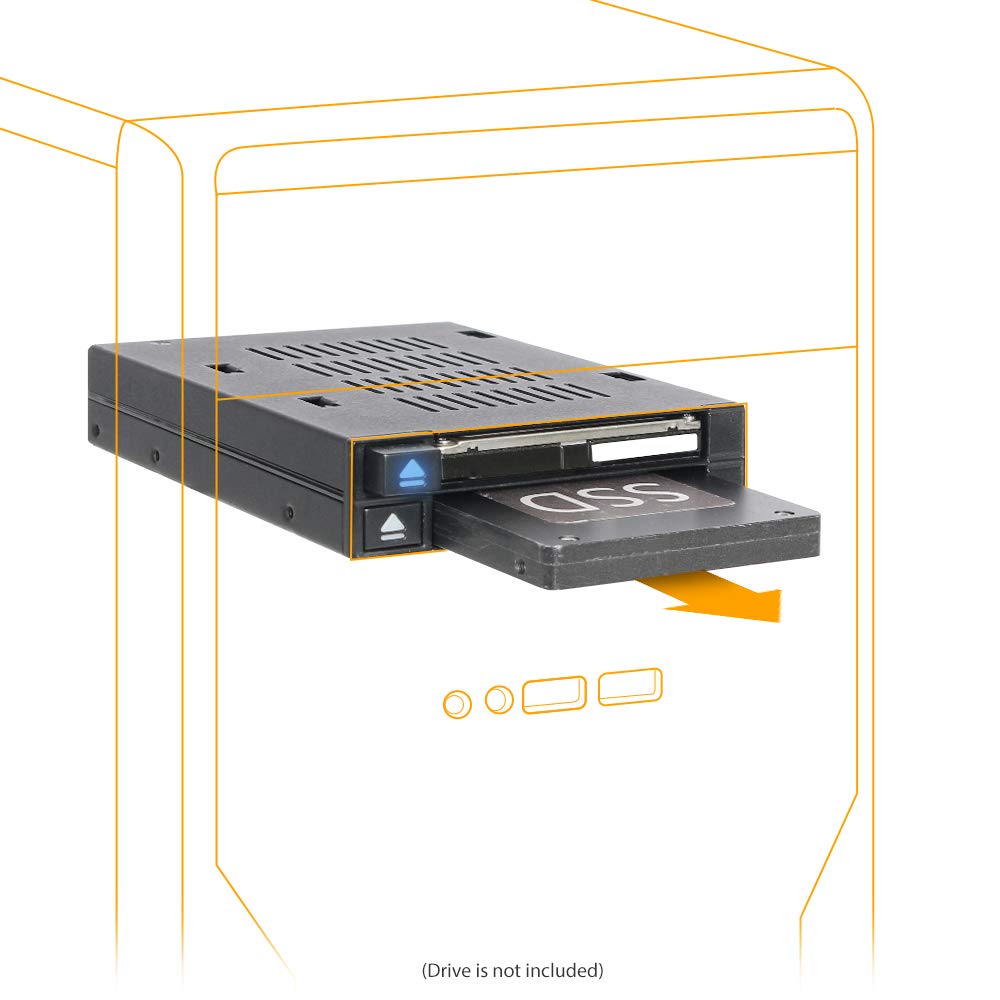 Dual 2 Bay 2.5” SSD & HDD Dock Tool-Less Hot-Swap SATA / SAS Mobile Rack Enclosure for 3.5” Bay - flexiDOCK MB522SP-B