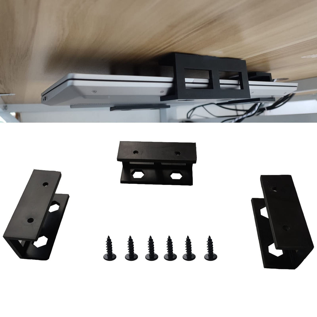 3 Pcs Plastic Under Desk Laptop Holder Mount with Screw,Under Desk Laptop Mount Bracket,Add On Under Table Laptop/Keyboard Storage(3 Pcs)