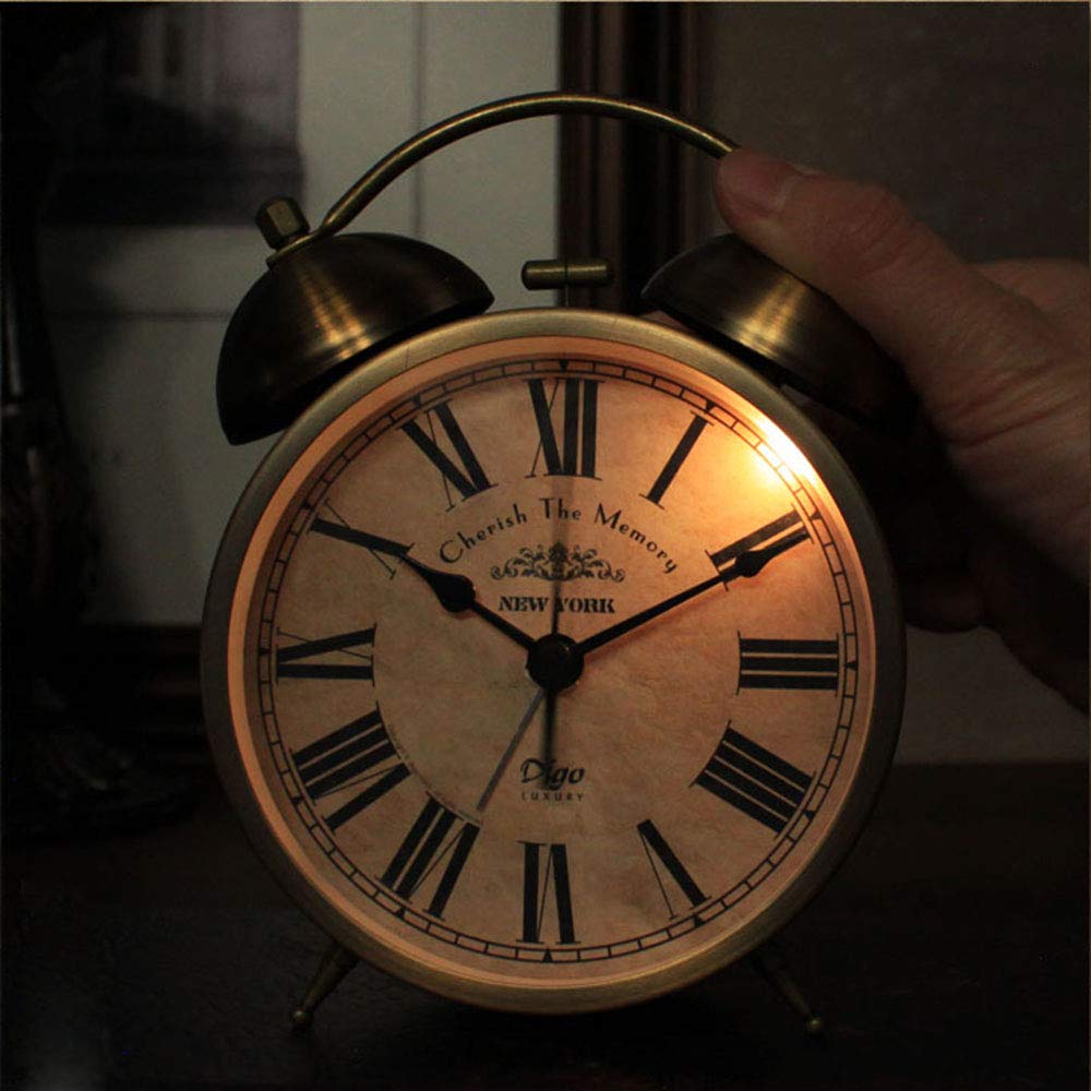Dual Alarm Clock,4-Inch Twin Bell Alarm Clock, Table Desk Alarm Clock Battery Operated with Backlight Loud for Heavy Sleepers Bedroom
