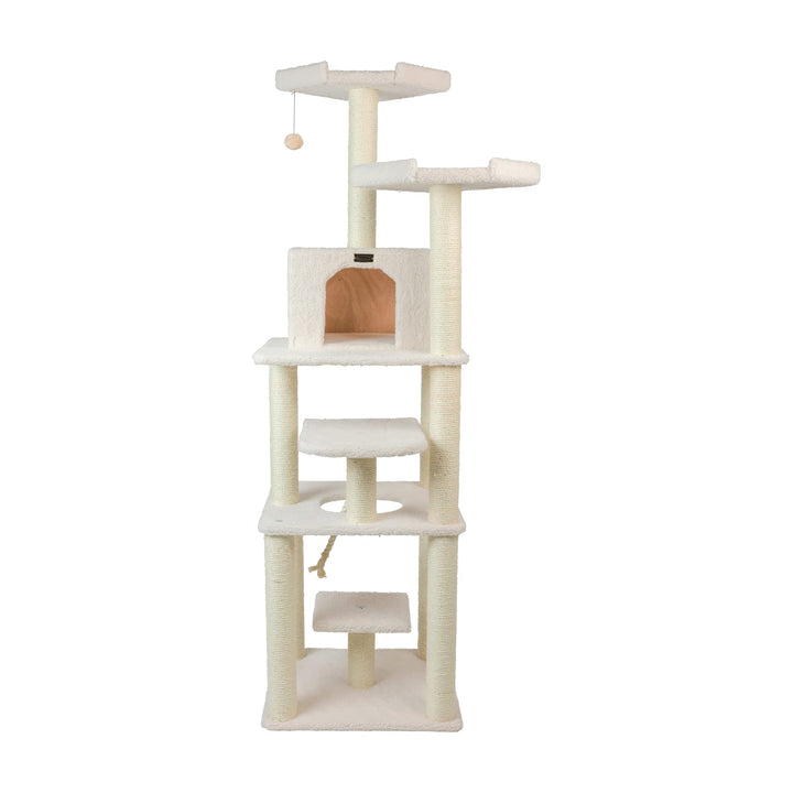 Cat Tree Model B7801, Alabaster, 32(L)X27(W)X78(H)