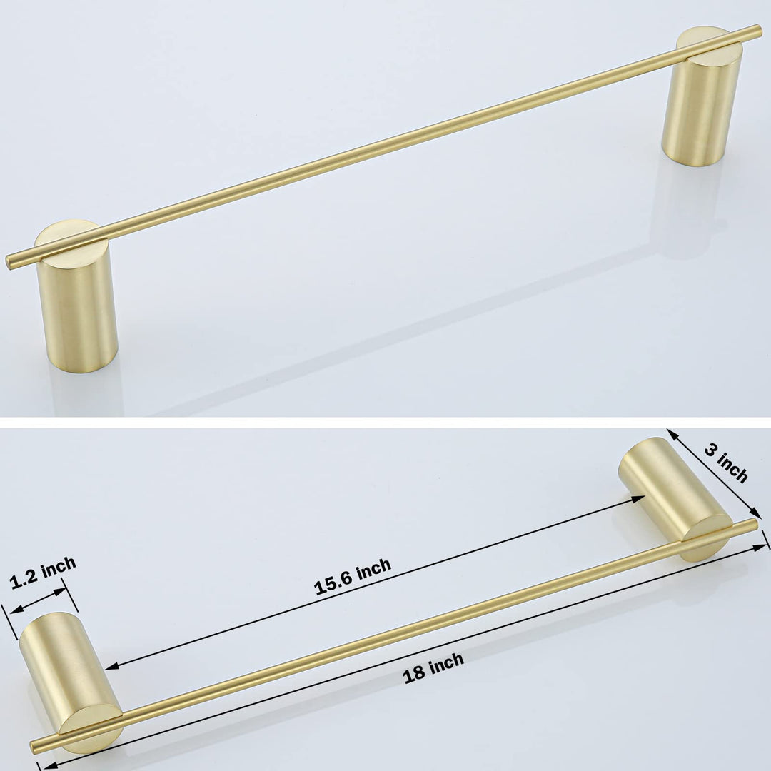 Brushed Gold Towel Bar Rack Holder Rod 18 inch Hand Towel Holder for Bathroom Kitchen Hardware Accessories Wall Mount 96068-2-18BG