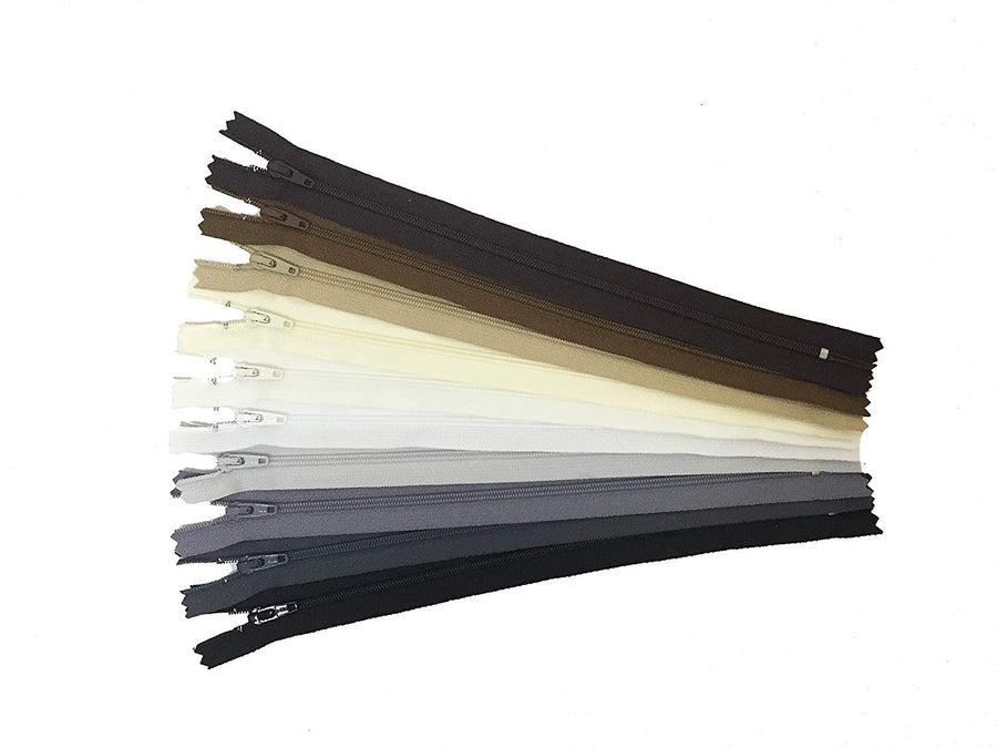 8 Inch MulticolorNeutral Colors Pack YKK Zippers Number