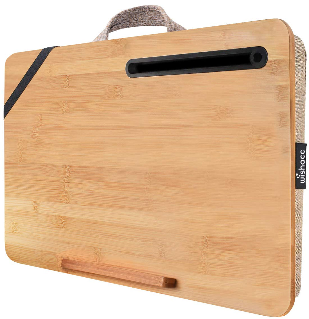 Oversized Lap Desk, Portable Bamboo Lap Desk Tray for Home Office (Fits up to 17.3” Laptop)