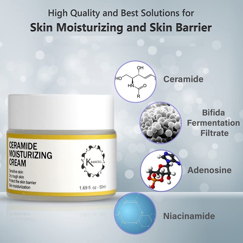 Ceramide Moisturizer Cream 1.69 Ounce for Hydrating, Moisturizing, Korean Skin Care Natural Organic Ceramides Moisturizing Cream for Sensitive and Dry Skin