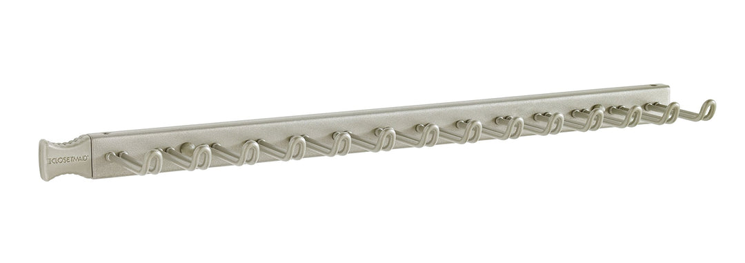 38053 14-Hook Tie &amp; Belt Rack, Nickel, 15 x 2.75 x 0.88 inches