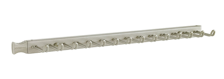 38053 14-Hook Tie &amp; Belt Rack, Nickel, 15 x 2.75 x 0.88 inches