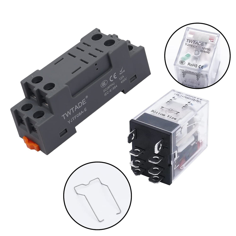 TWTADE/AC 220V Electromagnetic Power Coil Relay 10A 8 P