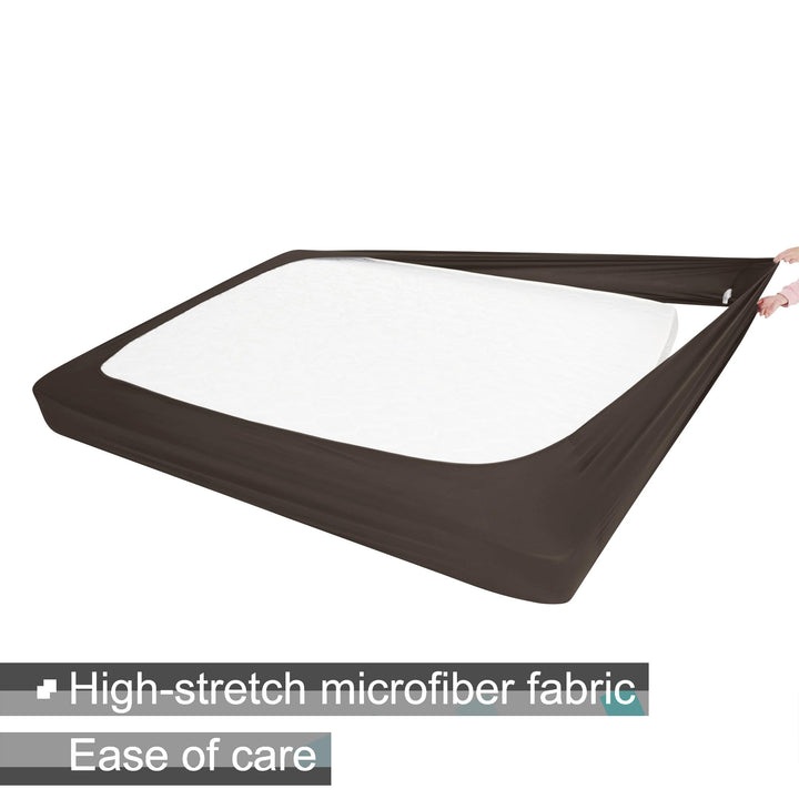 Box Spring Cover King Size - Jersey Knit &amp; Stretchy Wrap Around 4 Sides Bed Skirt for Hotel &amp; Home - King/Cal King, Brown