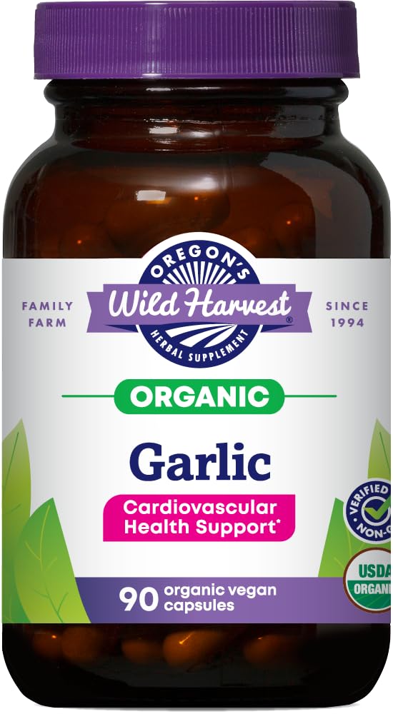 , Certified Organic Garlic Capsules, Non-GMO, 1575 MGS, 90 Count