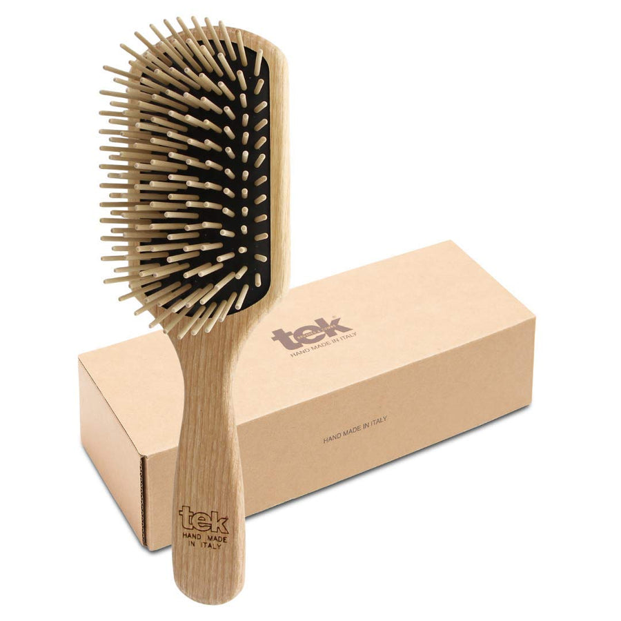 TEK- Rectangular Brush with Long Tooth in Ash Wood Hand