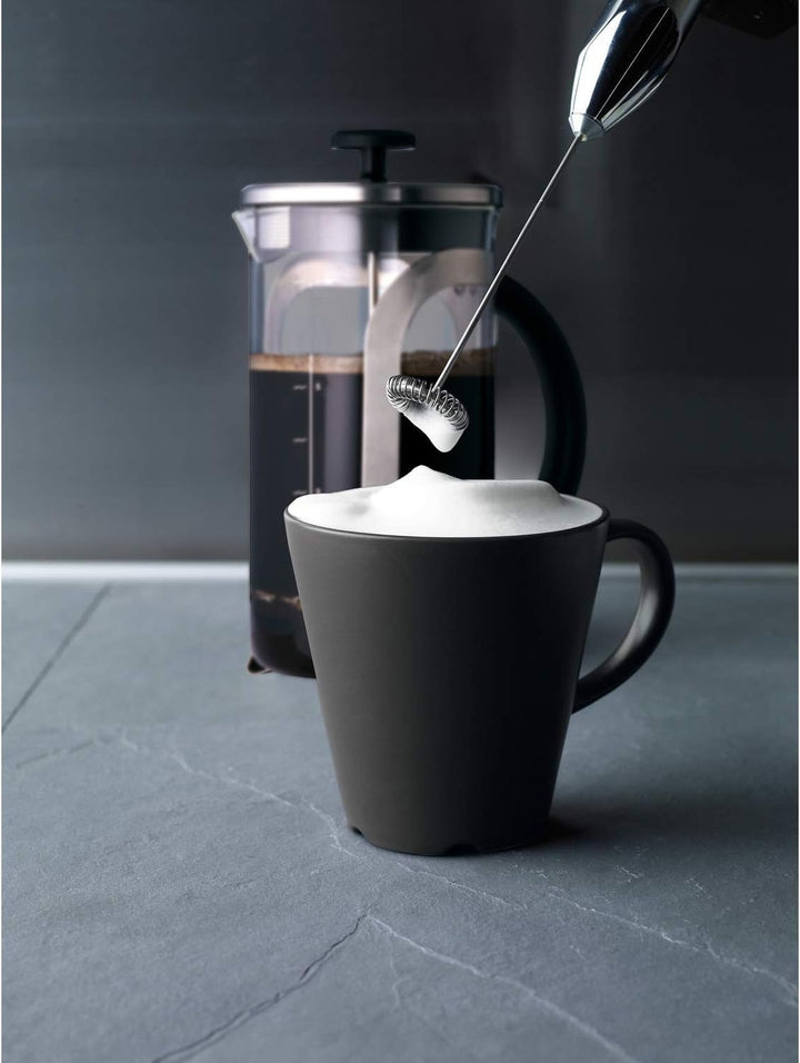 Aerolatte Steam-Free Milk Frother, Polished-Chrome Finish,18/8 Stainless Steel Whisk, BPA-Free Plastic Housing, Batteries Include