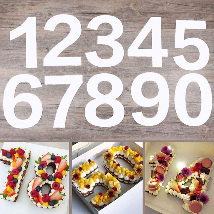 EORTA 0-8 Numeral Cake Stencils Molds 10 Inch Arabic Nu