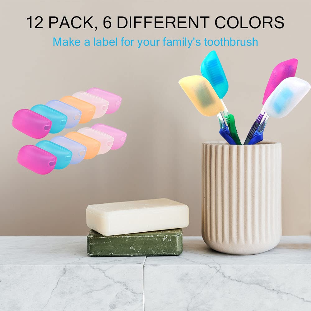 V-TOP Silicone Toothbrush Cover Case Pack of 12, Great 