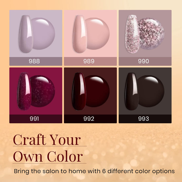 Beetles Gel Nail Polish Kit with 48W U V Nail Lamp, 6 pcs Blue White Nude Pink Glitter Gel Polish Set Base Gel Top Coat DIY Decorations Manicure Gifts Light Pink Gel Nail Polish for Women