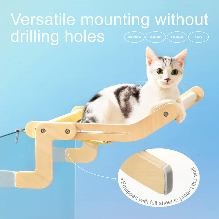 Cat Window Perch Cat Window Hammock Seat for Indoor Cats Sturdy Adjustable Steady Cat Bed Providing All-Around Sunbath Space Saving Washable Holds Up to 40 lbs
