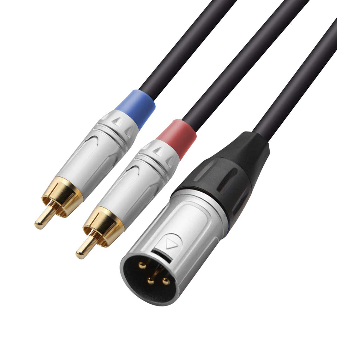 tisino 2 RCA to XLR Male Y Splitter Cable, Unbalanced D
