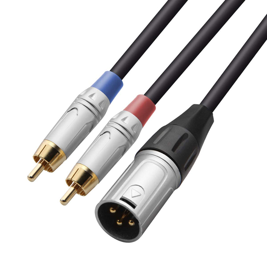 tisino 2 RCA to XLR Male Y Splitter Cable, Unbalanced D