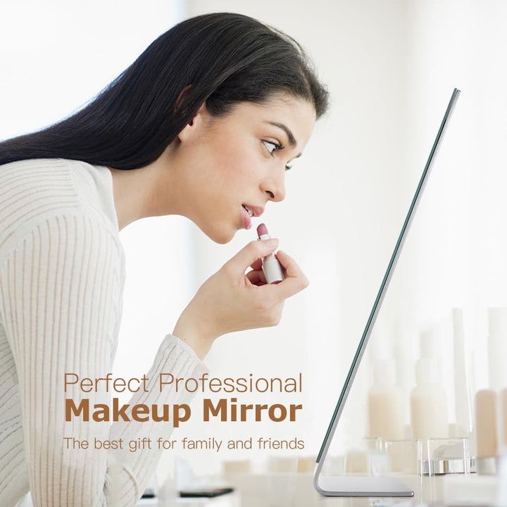NEZZOE Modern Makeup Mirror, 12 Length Aluminum Desk Mi