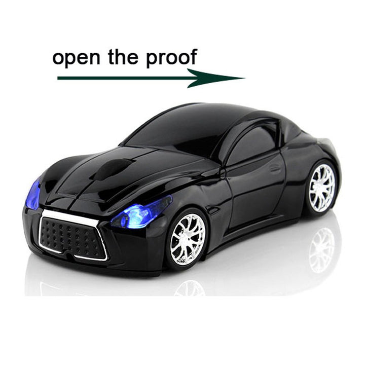 USB Wireless Mouse Sports Car Mouse Ergonomic Computer Cordless Optical Mice with LED Flash Light