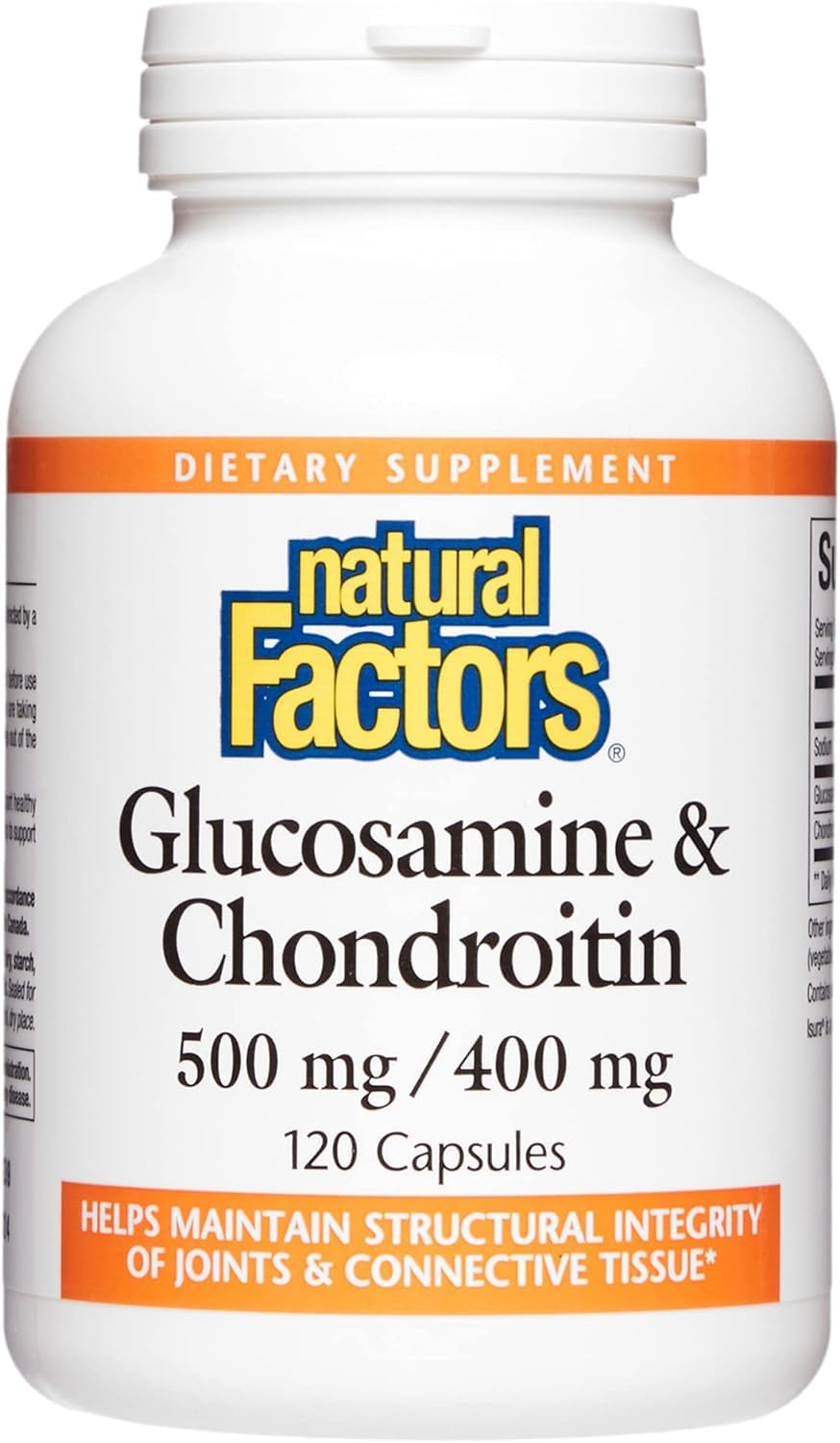 Natural Factors, Glucosamine & Chondroitin, Supports Healthy Joints and Connective Tissue, 120 Capsules