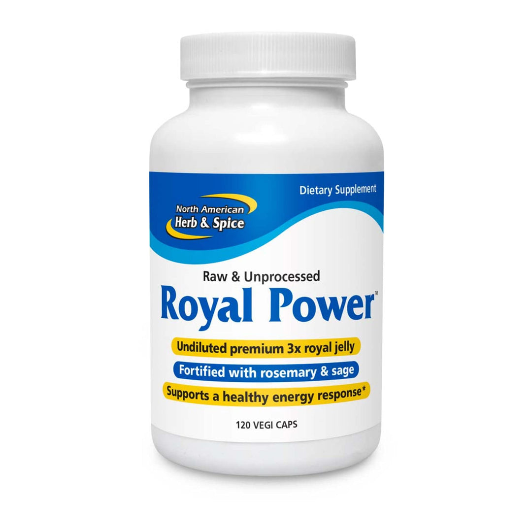 NORTH AMERICAN HERB &amp; SPICE Royal Power - 120 Capsules - Royal Jelly Concentrate - Healthy Energy Response, Natural Source of Vitamins - Fortified with Rosemary &amp; Sage - Non-GMO - 60 Servings