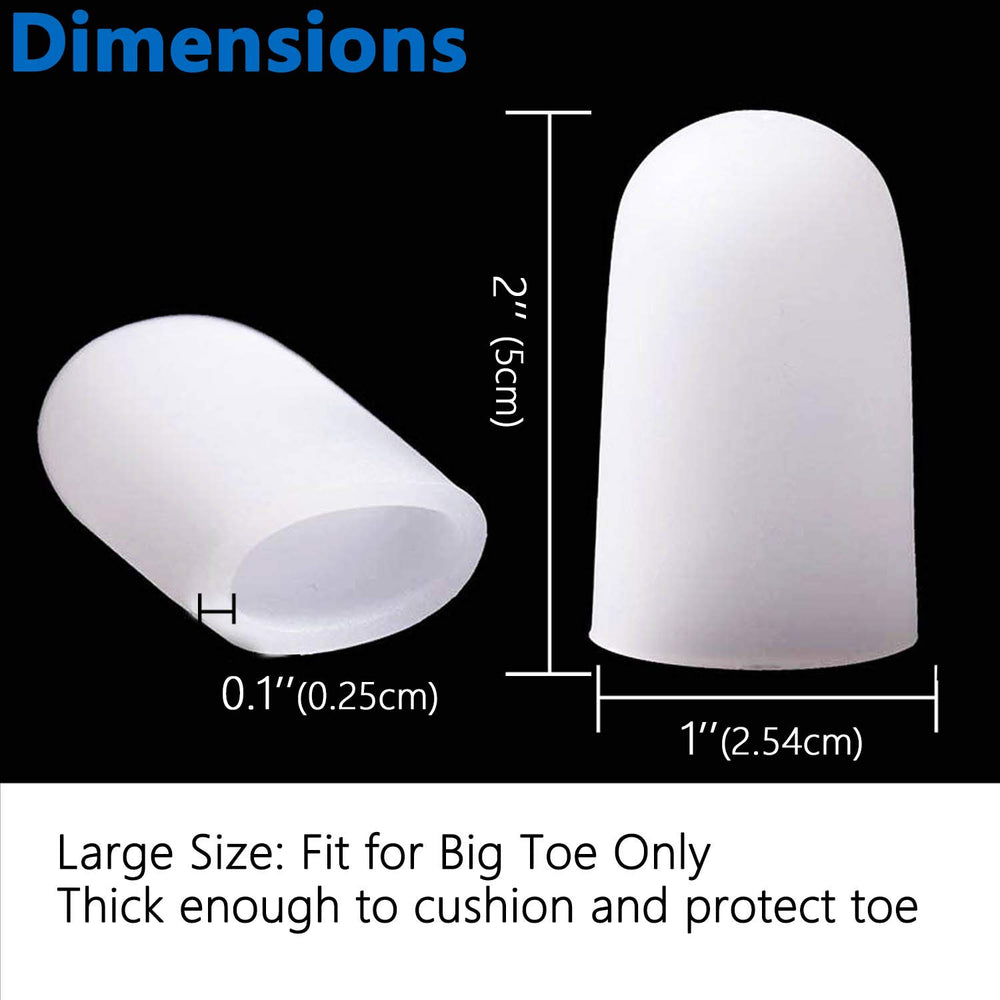 JK.Toes 10 Pack Big Toe Caps Protectors, Gel Toe Covers