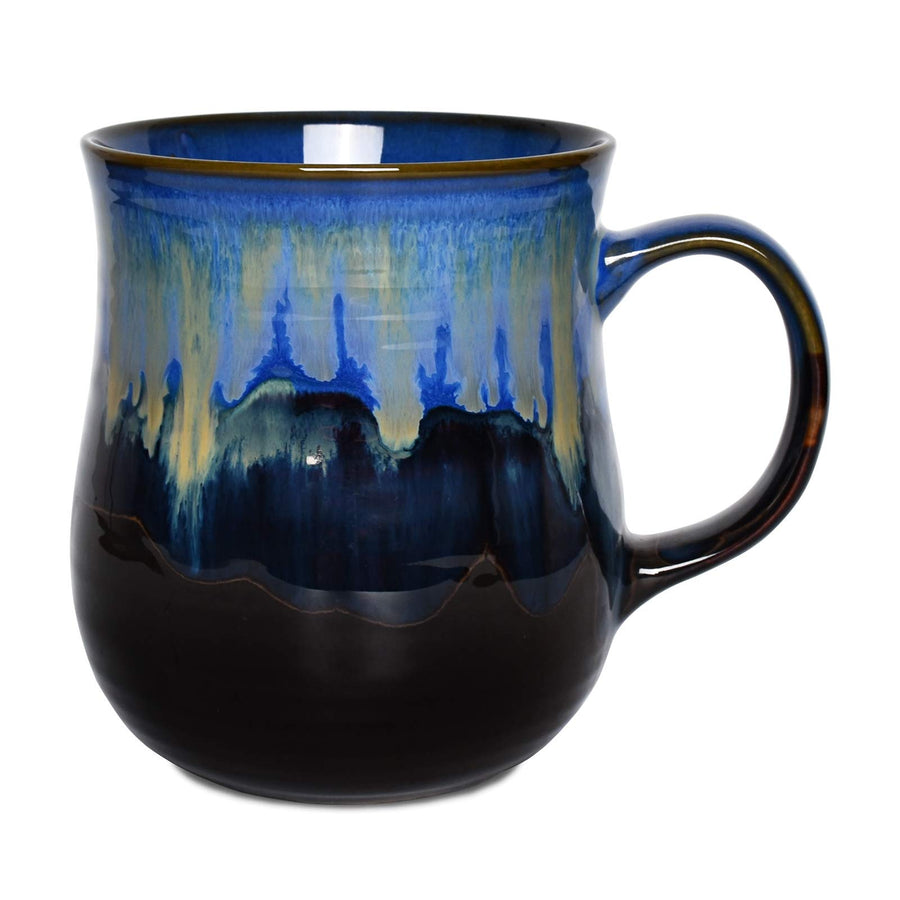 Large Ceramic Coffee Mug, Blue Big Tea Cup for Office and Home, 21 Oz, Dishwasher and Microwave Safe, 1 PCS