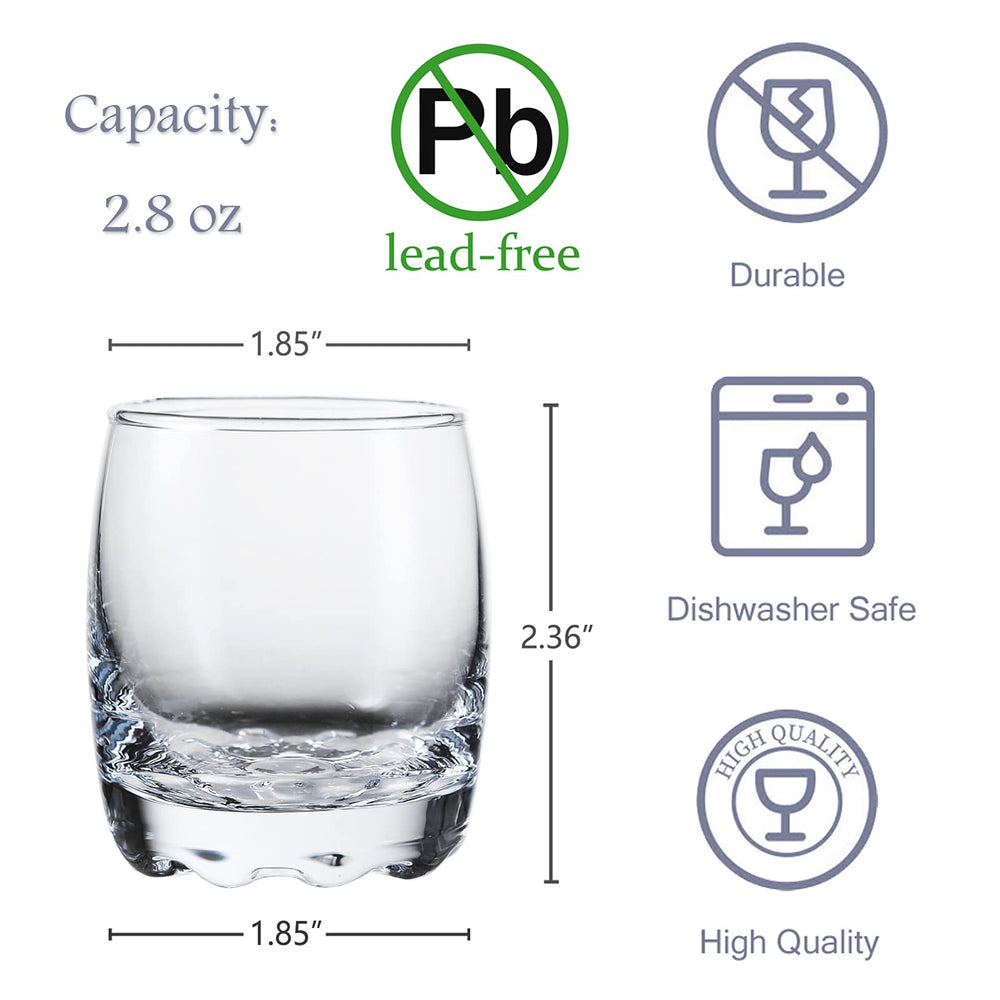 Shot Glasses, 2.8oz Heavy Base Shot Glass Set, Clear Shot Glasses Set of 6/Tequila Shot Whiskey Shot Glass espresso liquor