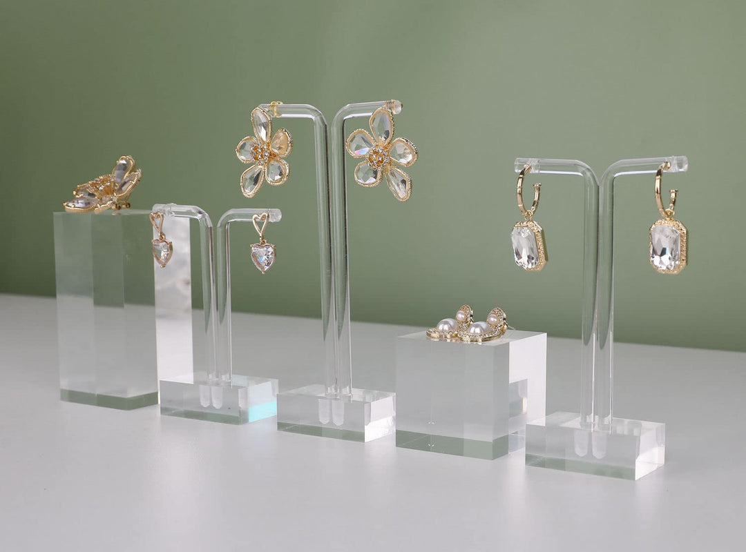 3pcs transparent earring T stand jewelry display for show, acrylic earring hanger for women, small clear earring holder for selling, jewelry Photography props3pcs earring stand-T shape