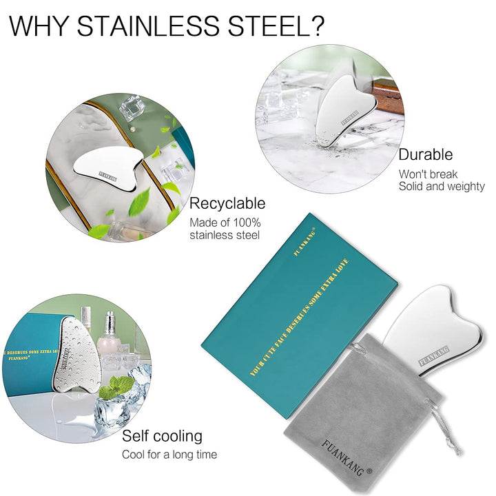 FUANKANG Gua Sha Facial Tools Stainless Steel Scraping 