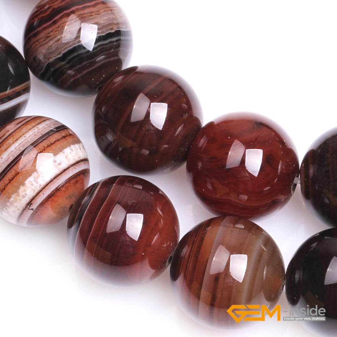 GEM-Inside 20mm Round Dream Agate Gemstone Loose Beads 