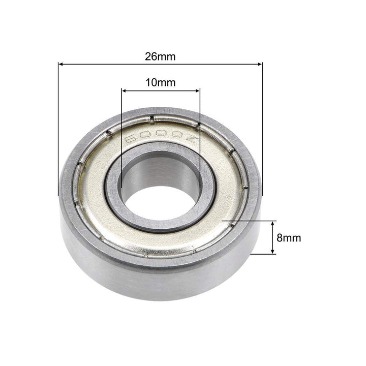 Donepart 6000 ZZ Bearings 10mm ID, 26mm OD, 8mm Width A