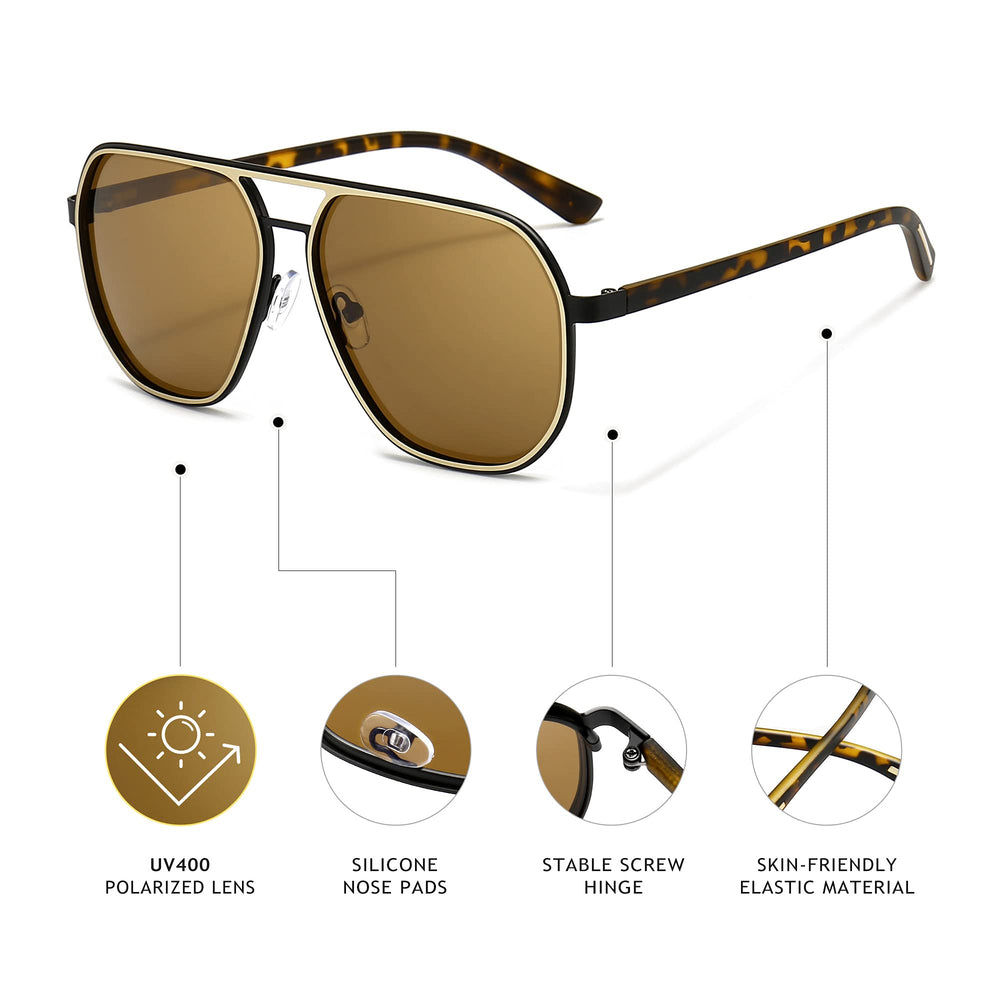 SUNGAIT Aviator Sunglasses for Men and Women, Polarized