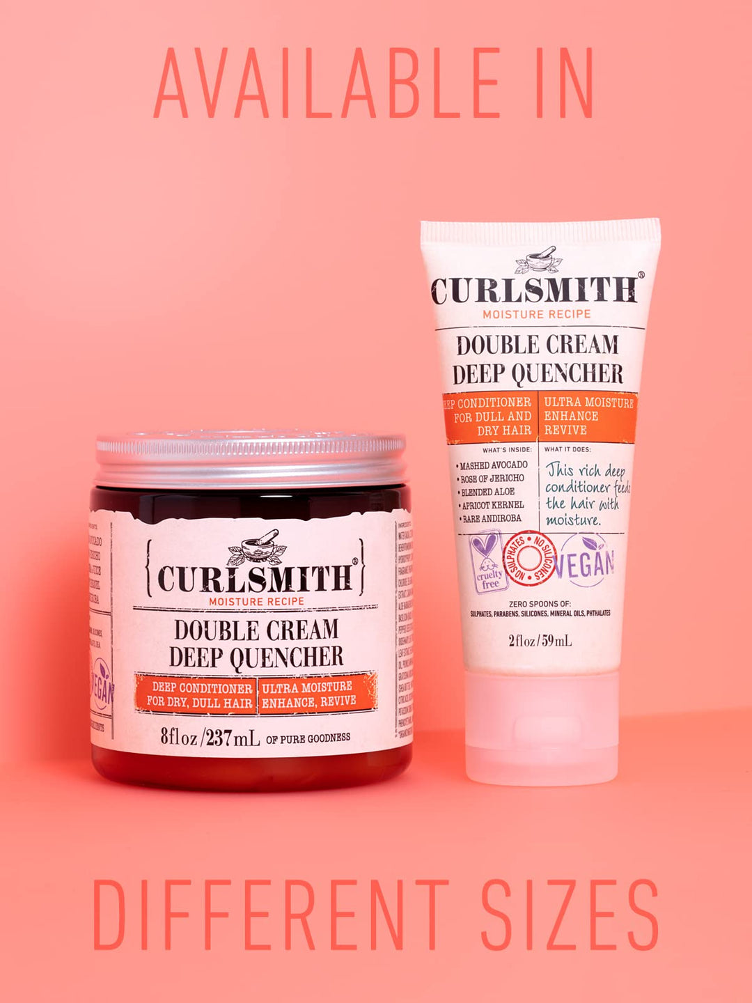 - Double Cream Deep Quencher - Vegan Moisturising Deep Conditioner for Ultra Dry, Wavy, Curly or Coily Hair (2oz)