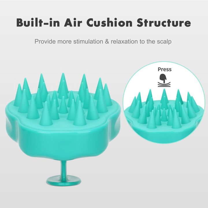 Green: Shampoo Brush Scalp Massager, FReatech [Wet &amp; Dry] Hair Scalp Massage Brush Soft Silicone Comb for Men, Women, Kids and Pets - Green