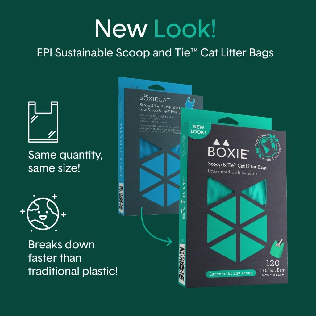 Boxie® Sustainable Scoop &amp; Tie™ Bags for Pet Waste, - 120 Count (Pack of 1)