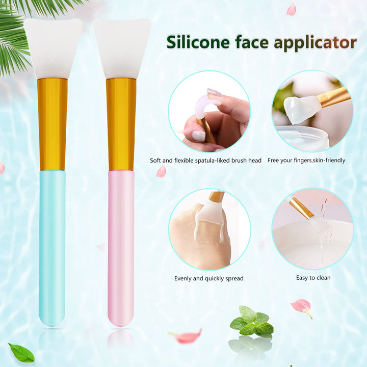 6 PCS Silicone Face Scrubber Brush Set, 2pcs Lip Scrub Brush, 2PCS Face Cleansing Brush Silicone Face Exfoliator Tool, 2pcs Facial Applicator Brush for Women Men