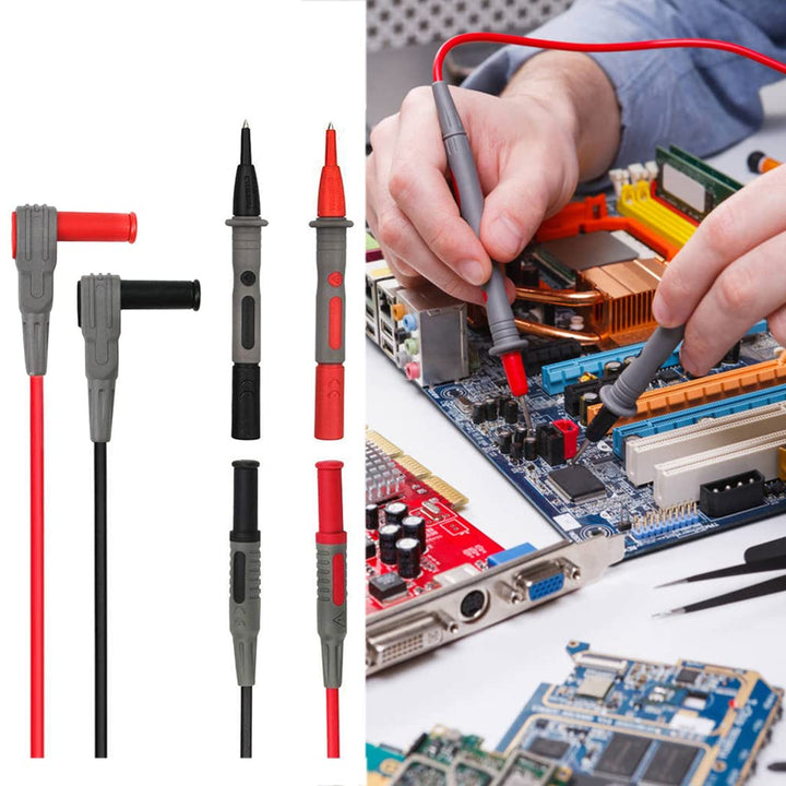 Multimeter Automotive Test Leads Kit with Insulation Wire Piercing Probe Set for 4mm Banana Extended Test Cable