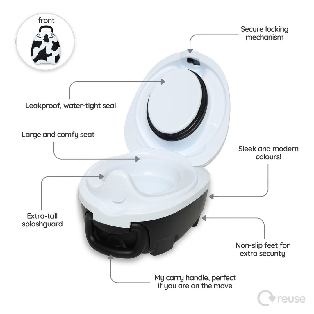 - Cow Travel Potty, Award-Winning Portable Toddler Toilet Seat for Kids to Take Everywhere