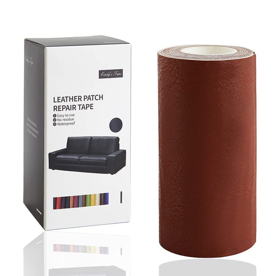 Leather Repair Tape kit Self Adhesive Patch Heavy Duty,Retro Dark Brown 4x60 inch for Couch, Sofa, Car Seat, Handbag, Furniture,Drivers Seat,Jacket, Computer Chair First Aid Vinyl Repair kit