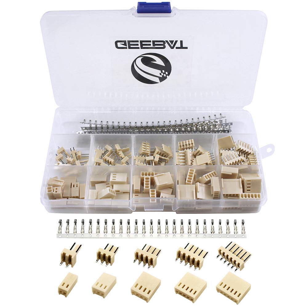 300pcs 2.54mm KF2510 Connector Kit with KF2510 2.54mm Female Pin Headers Terminals, 2.54mm 2/3 / 4/5 /6 Pin Housing Connector Adapter Plug
