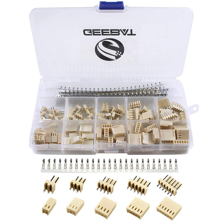 300pcs 2.54mm KF2510 Connector Kit with KF2510 2.54mm Female Pin Headers Terminals, 2.54mm 2/3 / 4/5 /6 Pin Housing Connector Adapter Plug