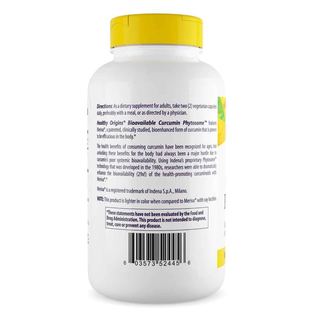 Curcumin Phytosome (Featuring Meriva SF) 500 mg, Supports Health in Joints &amp; Eyes, Non-GMO, Vegan, 180 Veggie Capsules