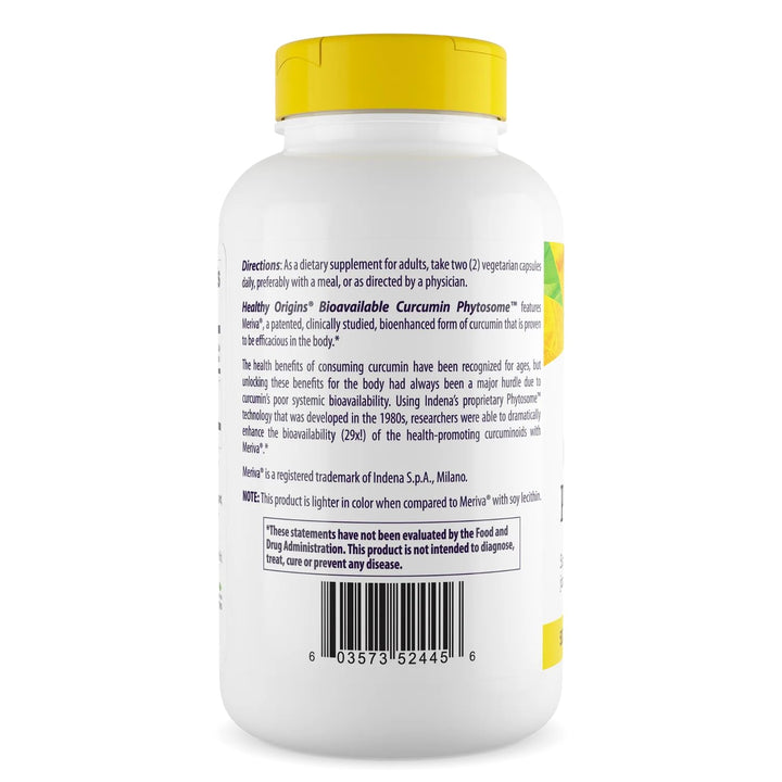 Curcumin Phytosome (Featuring Meriva SF) 500 mg, Supports Health in Joints &amp; Eyes, Non-GMO, Vegan, 180 Veggie Capsules