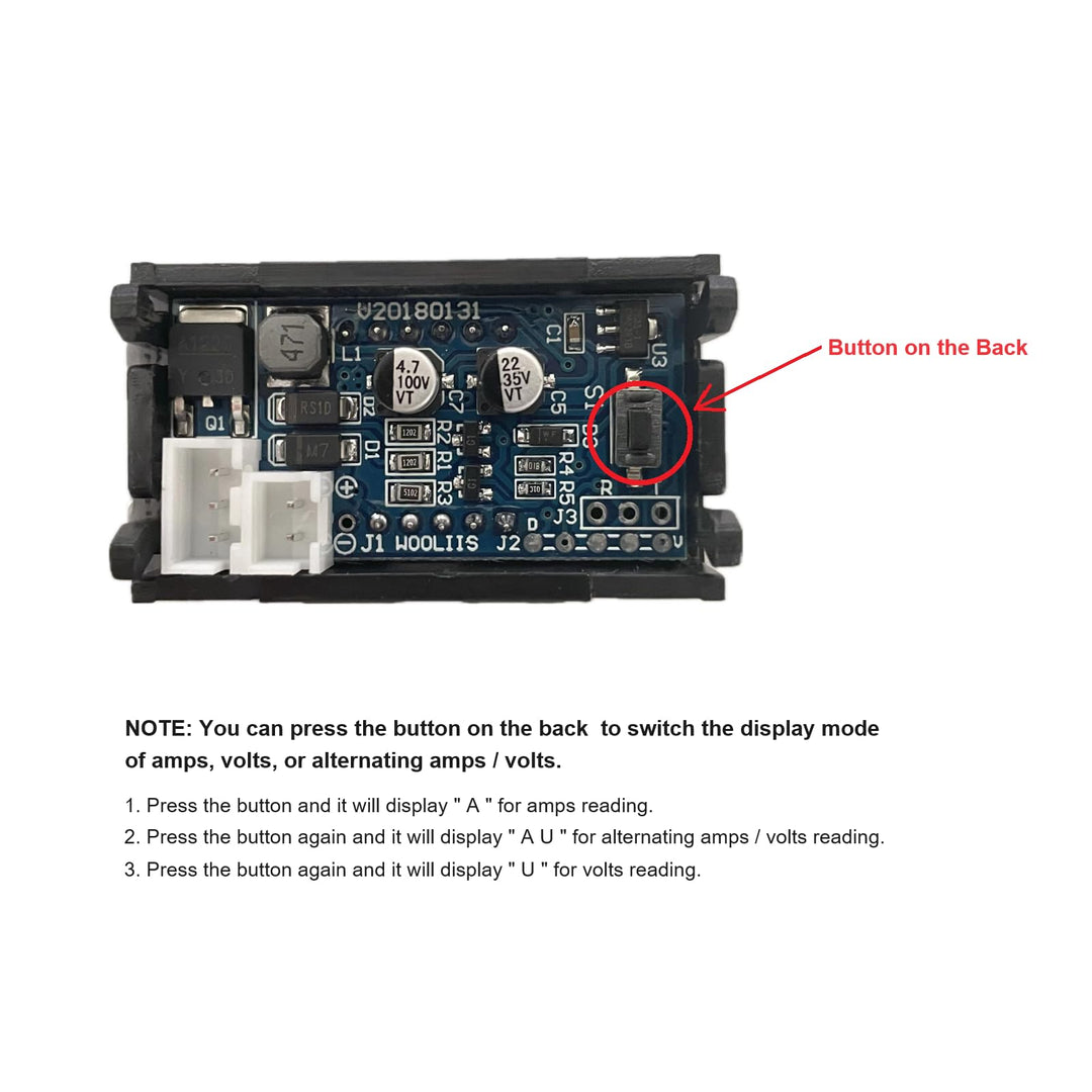 DC 5-120V 100A Mini Digital Current Voltage Amp Meter Ammeter Gauge with Hall Effect Sensor Transformer