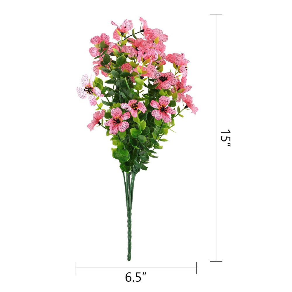 GREENRAIN 6 Bundles Artificial Flowers UV Resistant Fak