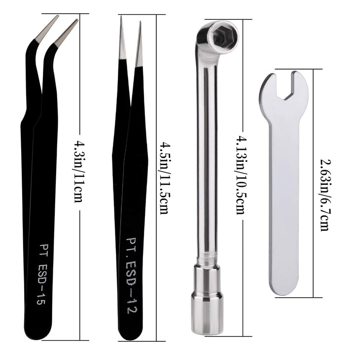 LUTER 3D Printer Nozzle Cleaning Kit, 10PCS 0.4mm 3D Printer Nozzles Extruder Nozzles for MK8 + 5PCS Stainless Steel Nozzle Cleaning Needles + 2PCS Tweezers + 2PCS Wrenches